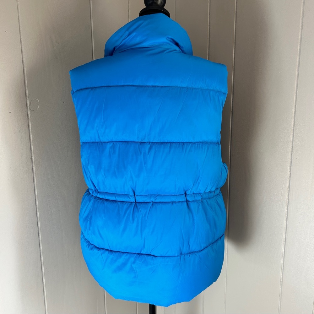 Love Tree Blue Puffer Vest With Cinch Waist Size Large - Picture 3 of 11